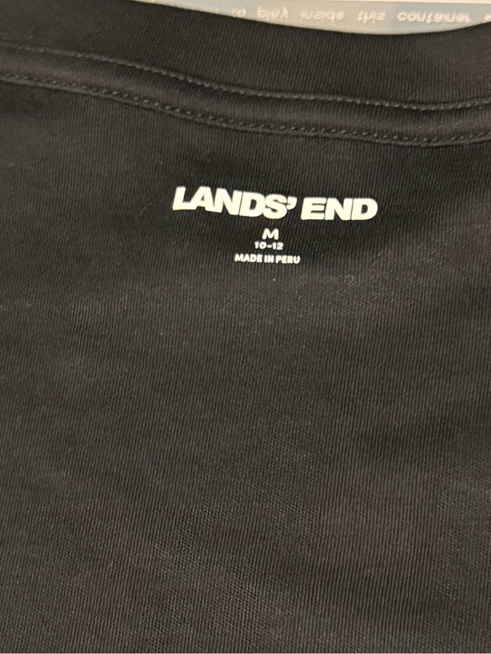 NWOT LANDS' END Mixed Media Black Long-Sleeve Scoop Neck Tee Sz M - Picture 3 of 7
